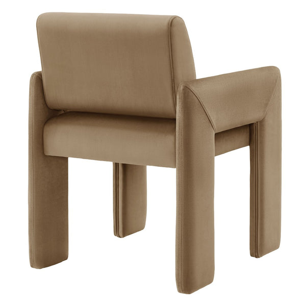 Modway Furniture Daven Mid-century Velvet Dining Armchair with Angled Legs and Stain-resistant Upholstery Taupe EEI-7525-TAU