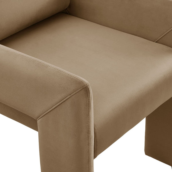 Modway Furniture Daven Mid-century Velvet Dining Armchair with Angled Legs and Stain-resistant Upholstery Taupe EEI-7525-TAU