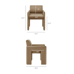 Modway Furniture Daven Mid-century Velvet Dining Armchair with Angled Legs and Stain-resistant Upholstery Taupe EEI-7525-TAU