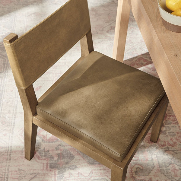 Modway Furniture Calder Modway Vegan Leather Upholstered Dining Chair for Modern Room Spaces Toast EEI-7527-TST