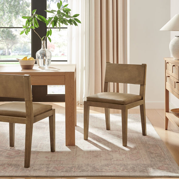 Modway Furniture Calder Modway Vegan Leather Upholstered Dining Chair for Modern Room Spaces Toast EEI-7527-TST
