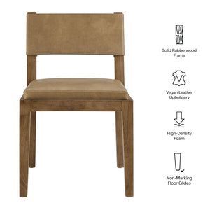 Modway Furniture Calder Modway Vegan Leather Upholstered Dining Chair for Modern Room Spaces Toast EEI-7527-TST