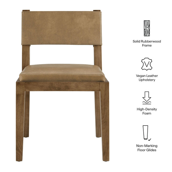 Modway Furniture Calder Modway Vegan Leather Upholstered Dining Chair for Modern Room Spaces Toast EEI-7527-TST