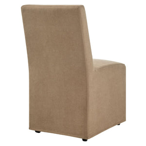 Modway Furniture Tessera Modway Slipcovered Dining Chair with Kiln Dried Wood Frame and Hidden Casters Almond EEI-7528-ALM