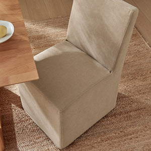 Modway Furniture Tessera Modway Slipcovered Dining Chair with Kiln Dried Wood Frame and Hidden Casters Almond EEI-7528-ALM