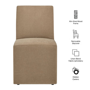 Modway Furniture Tessera Modway Slipcovered Dining Chair with Kiln Dried Wood Frame and Hidden Casters Almond EEI-7528-ALM