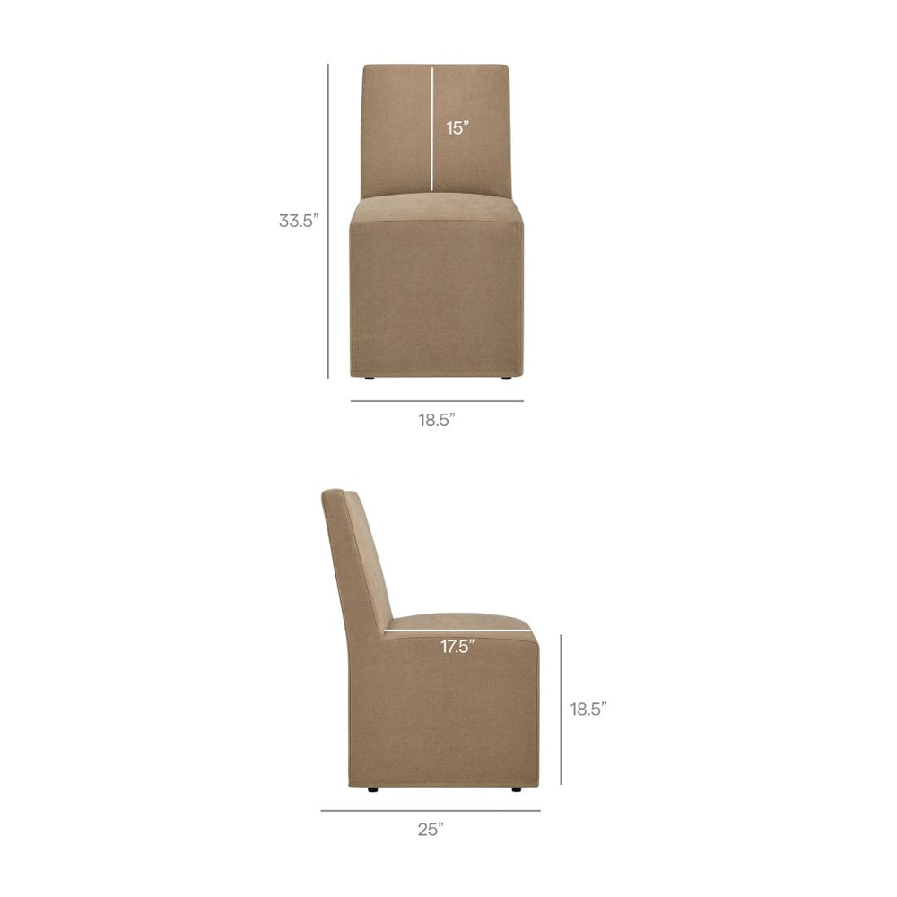 Modway Furniture Tessera Modway Slipcovered Dining Chair with Kiln Dried Wood Frame and Hidden Casters Almond EEI-7528-ALM