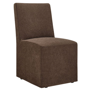 Modway Furniture Tessera Modway Slipcovered Dining Chair with Kiln Dried Wood Frame and Hidden Casters Cocoa EEI-7528-COA