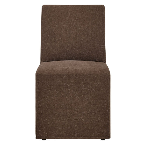 Modway Furniture Tessera Modway Slipcovered Dining Chair with Kiln Dried Wood Frame and Hidden Casters Cocoa EEI-7528-COA