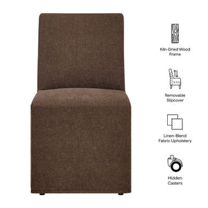 Modway Furniture Tessera Modway Slipcovered Dining Chair with Kiln Dried Wood Frame and Hidden Casters Cocoa EEI-7528-COA