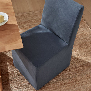 Modway Furniture Tessera Modway Slipcovered Dining Chair with Kiln Dried Wood Frame and Hidden Casters Denim EEI-7528-DEN