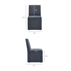 Modway Furniture Tessera Modway Slipcovered Dining Chair with Kiln Dried Wood Frame and Hidden Casters Denim EEI-7528-DEN