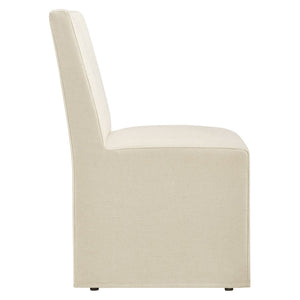 Modway Furniture Tessera Modway Slipcovered Dining Chair with Kiln Dried Wood Frame and Hidden Casters Linen EEI-7528-LIN