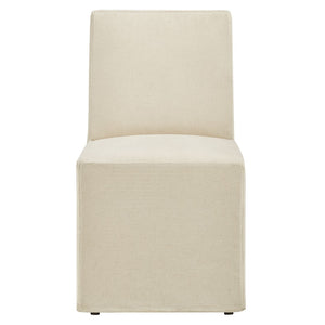 Modway Furniture Tessera Modway Slipcovered Dining Chair with Kiln Dried Wood Frame and Hidden Casters Linen EEI-7528-LIN