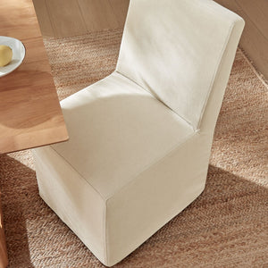 Modway Furniture Tessera Modway Slipcovered Dining Chair with Kiln Dried Wood Frame and Hidden Casters Linen EEI-7528-LIN