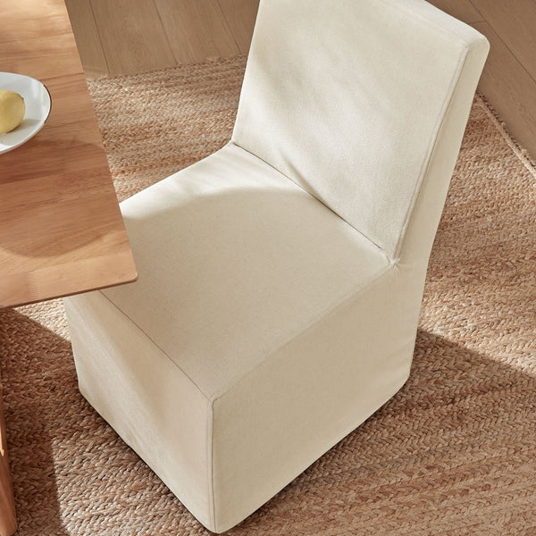 Modway Furniture Tessera Modway Slipcovered Dining Chair with Kiln Dried Wood Frame and Hidden Casters Linen EEI-7528-LIN