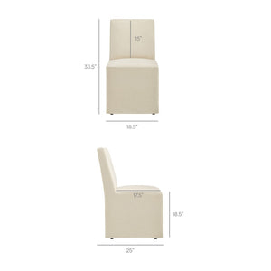 Modway Furniture Tessera Modway Slipcovered Dining Chair with Kiln Dried Wood Frame and Hidden Casters Linen EEI-7528-LIN