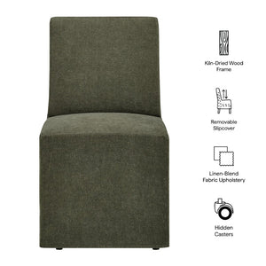 Modway Furniture Tessera Modway Slipcovered Dining Chair with Kiln Dried Wood Frame and Hidden Casters Sage EEI-7528-SGE