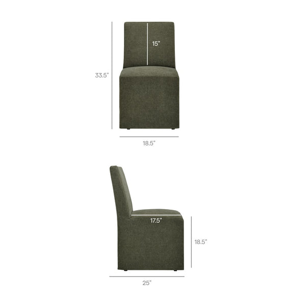 Modway Furniture Tessera Modway Slipcovered Dining Chair with Kiln Dried Wood Frame and Hidden Casters Sage EEI-7528-SGE