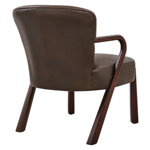 Modway Furniture Arden Mid-century Faux Leather Accent Chair with Sculpted Wood Arms for Living Rooms Espresso EEI-7529-ESP