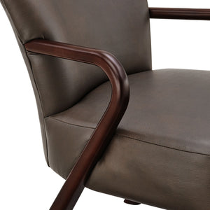 Modway Furniture Arden Mid-century Faux Leather Accent Chair with Sculpted Wood Arms for Living Rooms Espresso EEI-7529-ESP