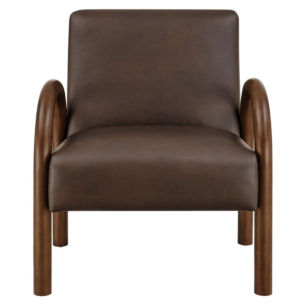 Modway Furniture Lunet Sculptural Pu Leather Accent Chair with Arched Arms for Modern Living Rooms Espresso EEI-7530-ESP