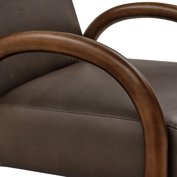 Modway Furniture Lunet Sculptural Pu Leather Accent Chair with Arched Arms for Modern Living Rooms Espresso EEI-7530-ESP