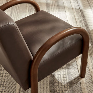 Modway Furniture Lunet Sculptural Pu Leather Accent Chair with Arched Arms for Modern Living Rooms Espresso EEI-7530-ESP