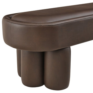 Modway Furniture Mossi Oval Vegan Leather Upholstered Bench Sculptural Base for Bedroom or Entryway Espresso EEI-7532-ESP