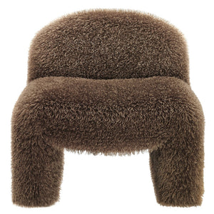 Modway Furniture Mina Faux Fur Accent Chair by Modway - Cozy Modern Design for Living Room, Bedroom, or Office Brown EEI-7534-BRN