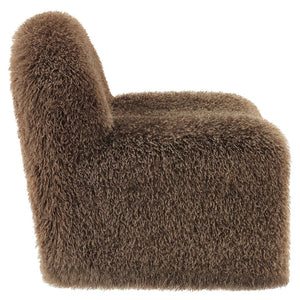 Modway Furniture Mina Faux Fur Accent Chair by Modway - Cozy Modern Design for Living Room, Bedroom, or Office Brown EEI-7534-BRN