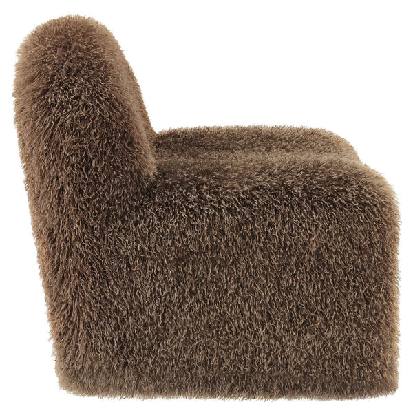 Modway Furniture Mina Faux Fur Accent Chair by Modway - Cozy Modern Design for Living Room, Bedroom, or Office Brown EEI-7534-BRN