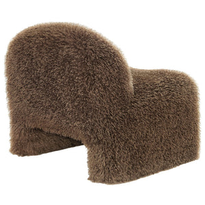 Modway Furniture Mina Faux Fur Accent Chair by Modway - Cozy Modern Design for Living Room, Bedroom, or Office Brown EEI-7534-BRN