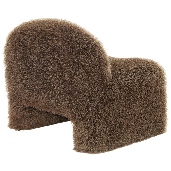 Modway Furniture Mina Faux Fur Accent Chair by Modway - Cozy Modern Design for Living Room, Bedroom, or Office Brown EEI-7534-BRN
