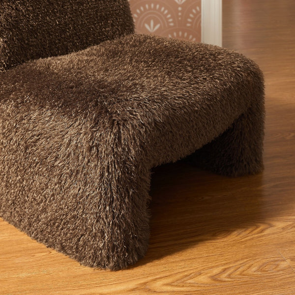 Modway Furniture Mina Faux Fur Accent Chair by Modway - Cozy Modern Design for Living Room, Bedroom, or Office Brown EEI-7534-BRN