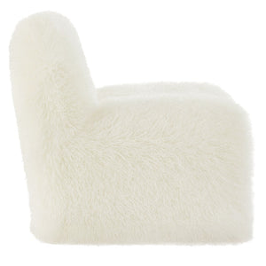 Modway Furniture Mina Faux Fur Accent Chair by Modway - Cozy Modern Design for Living Room, Bedroom, or Office White EEI-7534-WHI