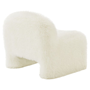 Modway Furniture Mina Faux Fur Accent Chair by Modway - Cozy Modern Design for Living Room, Bedroom, or Office White EEI-7534-WHI