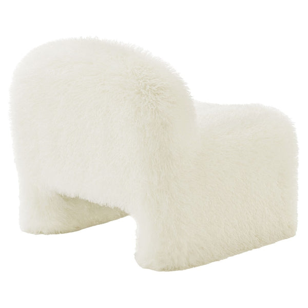 Modway Furniture Mina Faux Fur Accent Chair by Modway - Cozy Modern Design for Living Room, Bedroom, or Office White EEI-7534-WHI