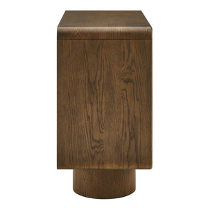 Modway Furniture Lumo Sculptural Oak Veneer Accent Cabinet with Pedestal Legs and Push Open Doors EEI-7540-WAL