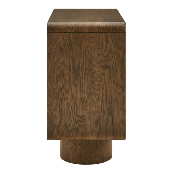 Modway Furniture Lumo Sculptural Oak Veneer Accent Cabinet with Pedestal Legs and Push Open Doors EEI-7540-WAL