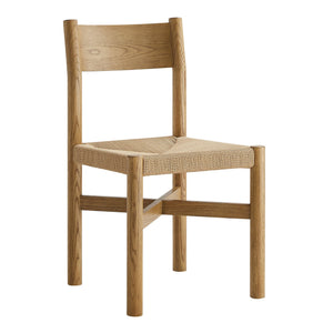 Modway Furniture Alvia Solid Oak Dining Chair with Woven Paper Rope Seat Mid-Century Scandi Style Brown EEI-7541-WOA