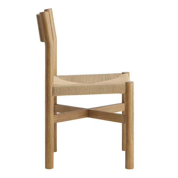 Modway Furniture Alvia Solid Oak Dining Chair with Woven Paper Rope Seat Mid-Century Scandi Style Brown EEI-7541-WOA