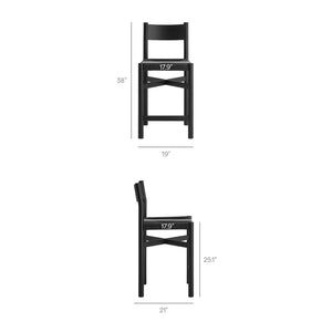 Modway Furniture Alvia Solid Oak Counter Stools with Handwoven Paper Rope Seats Scandinavian Set Black EEI-7543-BLK