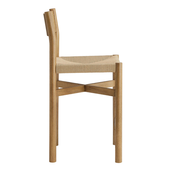 Modway Furniture Alvia Solid Oak Counter Stools with Handwoven Paper Rope Seats Scandinavian Set Brown EEI-7543-WOA