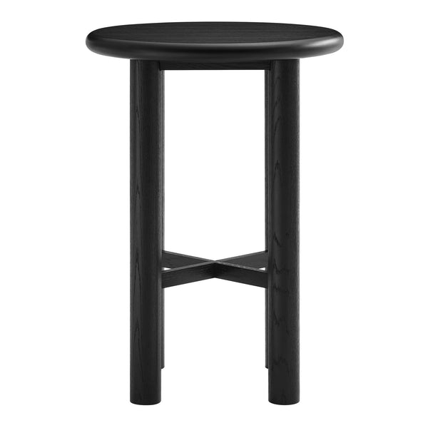 Modway Furniture Alvia Solid Oak Round Bar Table with X Stretcher Base for Kitchen Dining Nooks Black EEI-7545-BLK