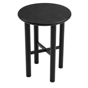 Modway Furniture Alvia Solid Oak Round Bar Table with X Stretcher Base for Kitchen Dining Nooks Black EEI-7545-BLK