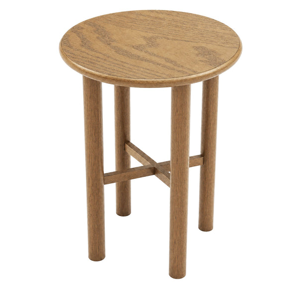 Modway Furniture Alvia Solid Oak Round Bar Table with X Stretcher Base for Kitchen Dining Nooks Brown EEI-7545-WOA