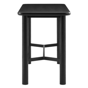 Modway Furniture Alvia Solid Oak Bar Table with Cross Stretcher Base for Kitchen and Home Pub Black EEI-7546-BLK