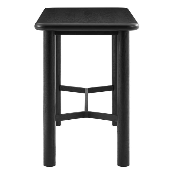 Modway Furniture Alvia Solid Oak Bar Table with Cross Stretcher Base for Kitchen and Home Pub Black EEI-7546-BLK