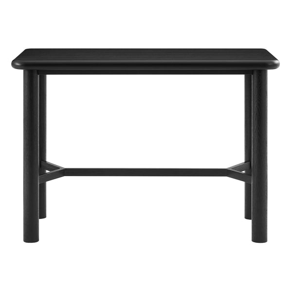 Modway Furniture Alvia Solid Oak Bar Table with Cross Stretcher Base for Kitchen and Home Pub Black EEI-7546-BLK